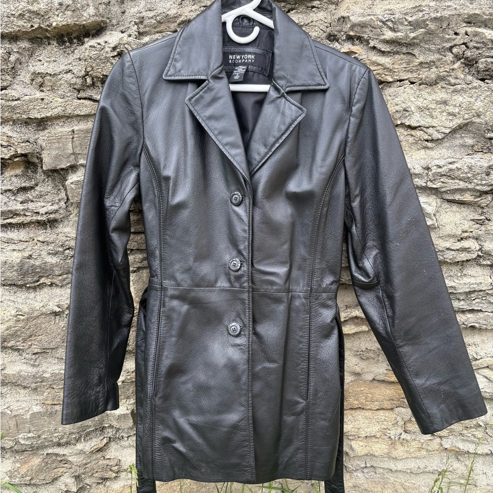 New York & Company Black Leather Jacket